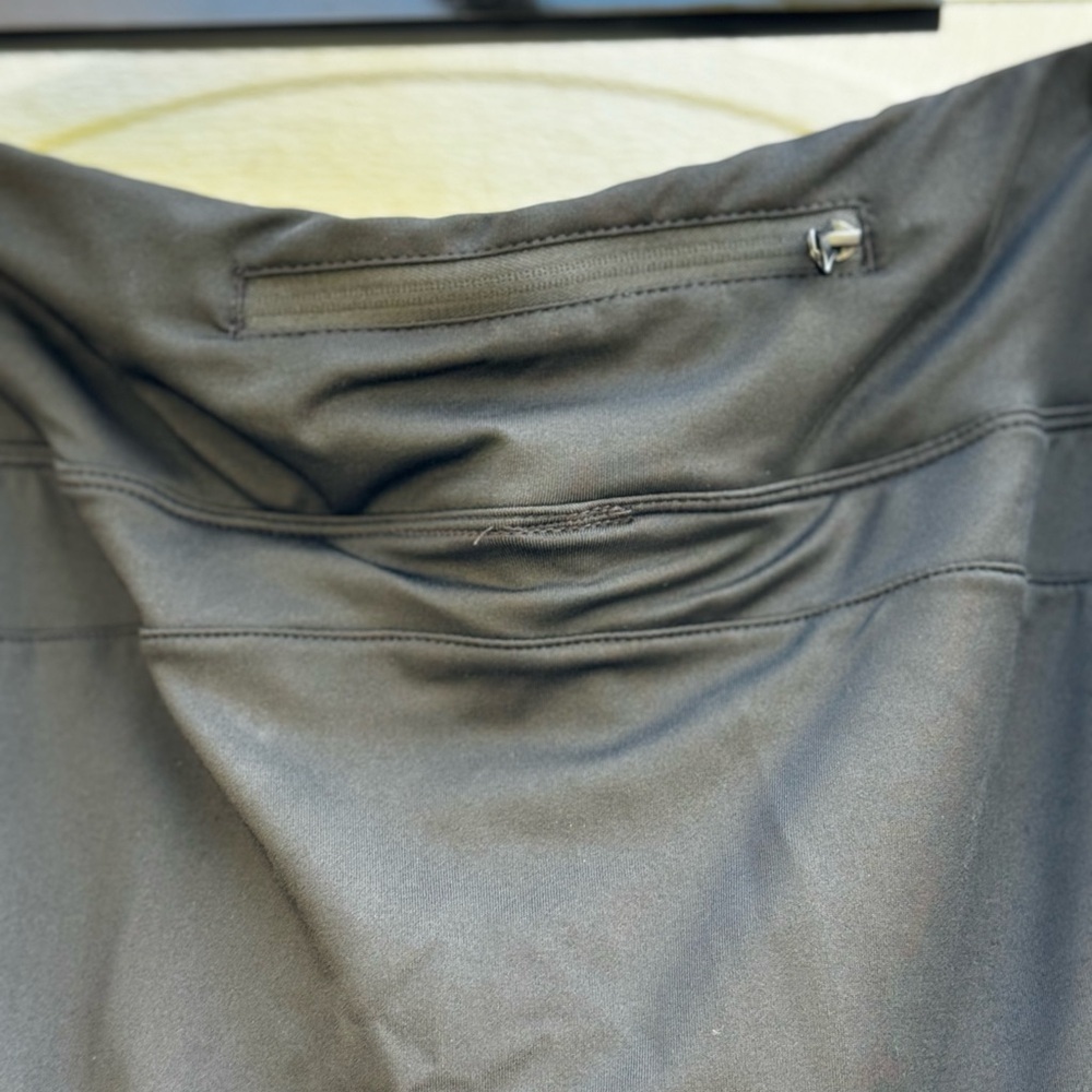 Black Skort Knee Length Tennis Golf Pickleball Sports High Waisted Zipper Pocket - Picture 3 of 7